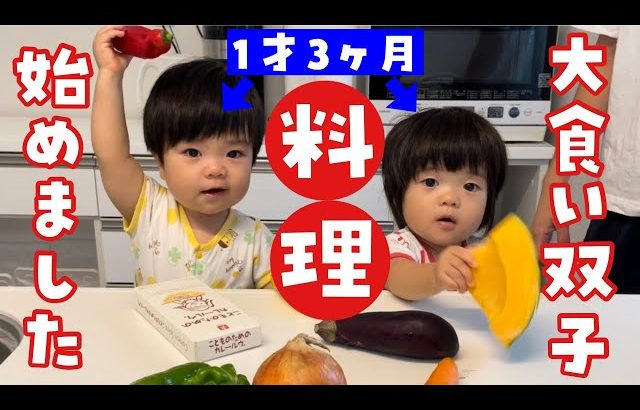 そーうにちゃんねる 食べるの大好き双子がはじめての野菜カレー作りに挑戦！【食育】｜《ENG SUB》Food-loving 1-year-old twins cook and eat vegetable curry
